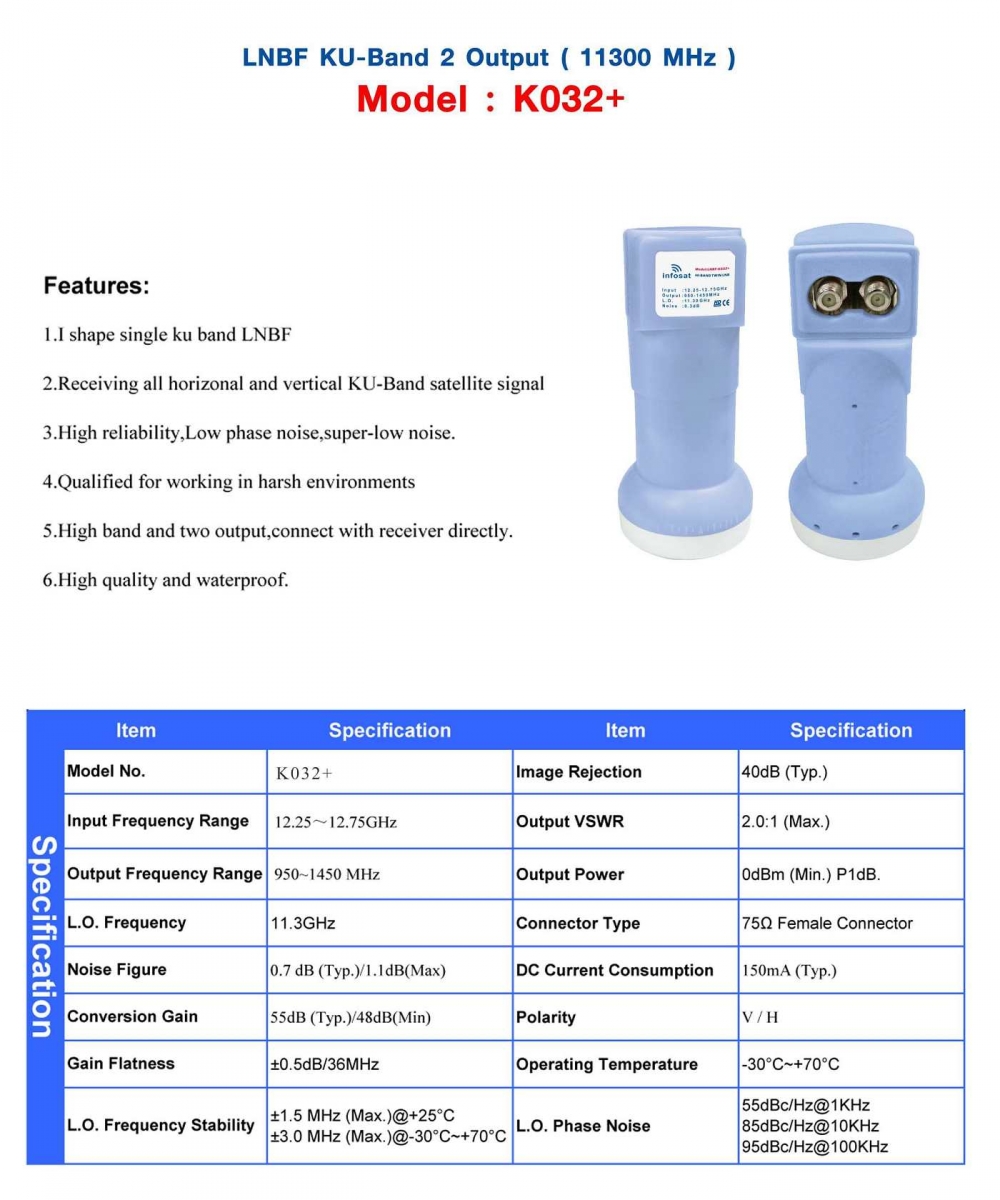 LNB Ku Band Infosat K032